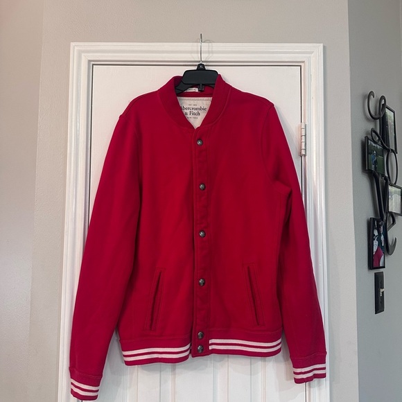 Abercrombie & Fitch Scarlet Varsity Jacket - Picture 1 of 4